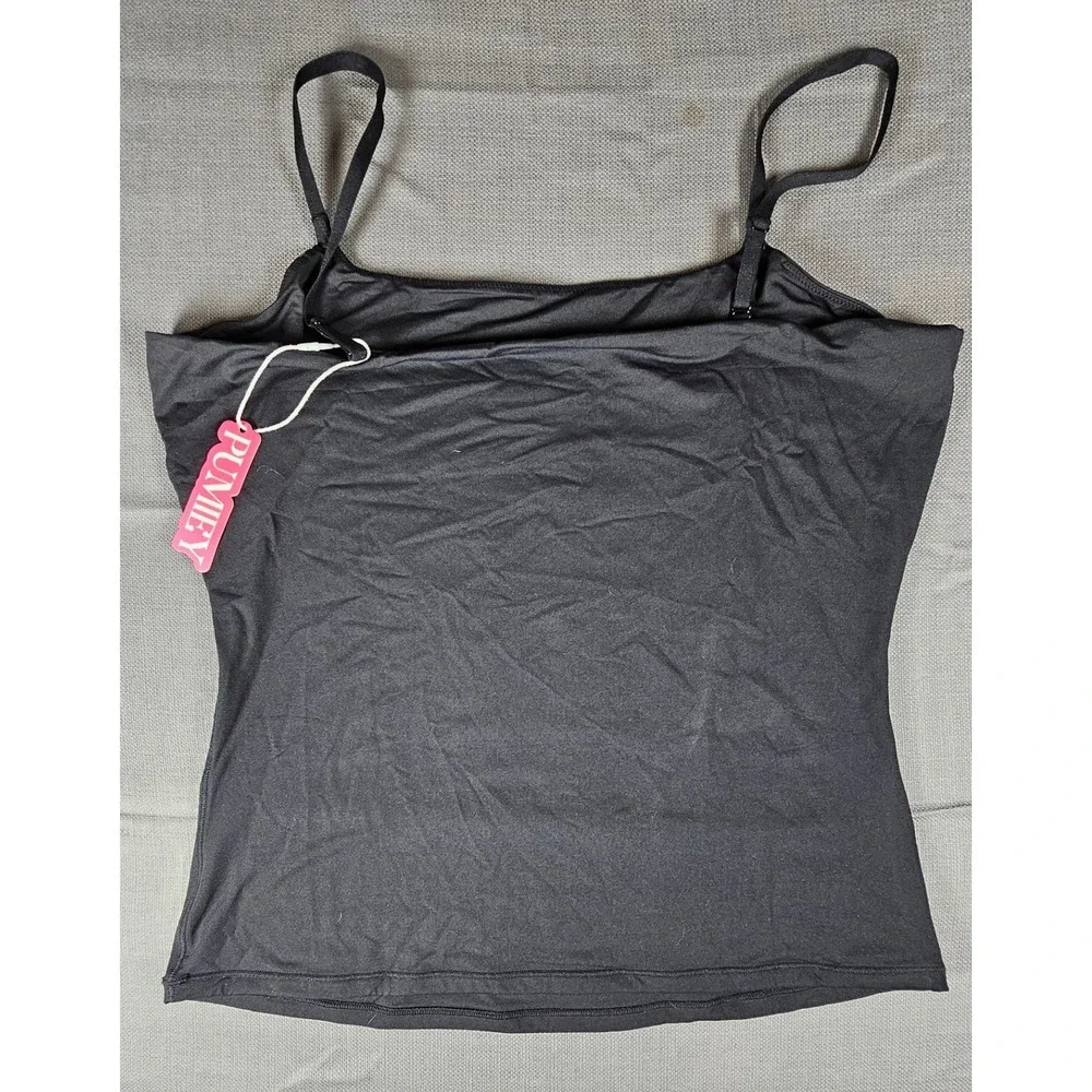 Pumiey Womens Black Spaghetti Strap Camisole Tank Top Size Large NWT